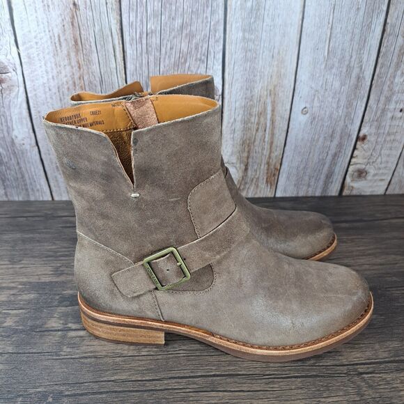 Kork-Ease Kennedy Suede Leather Zipper Boot Women's Sz 7 M Distressed Taupe(VGC) - Picture 3 of 9